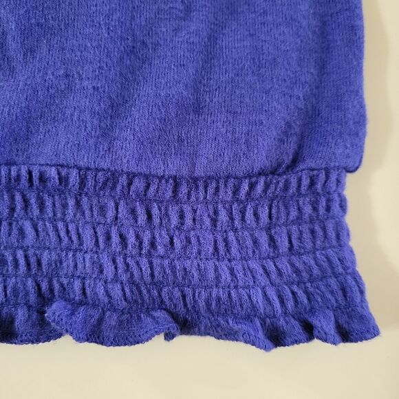 SO Women's Julien Blue Super Cozy Double Brushed Smocked Tee Shirt - Picture 7 of 10